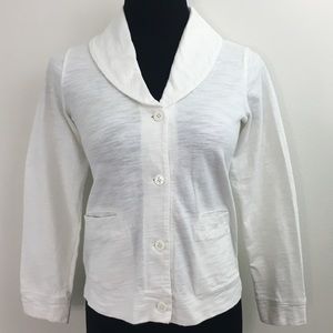 🔴 Lands' End | White Cardigan Sweater